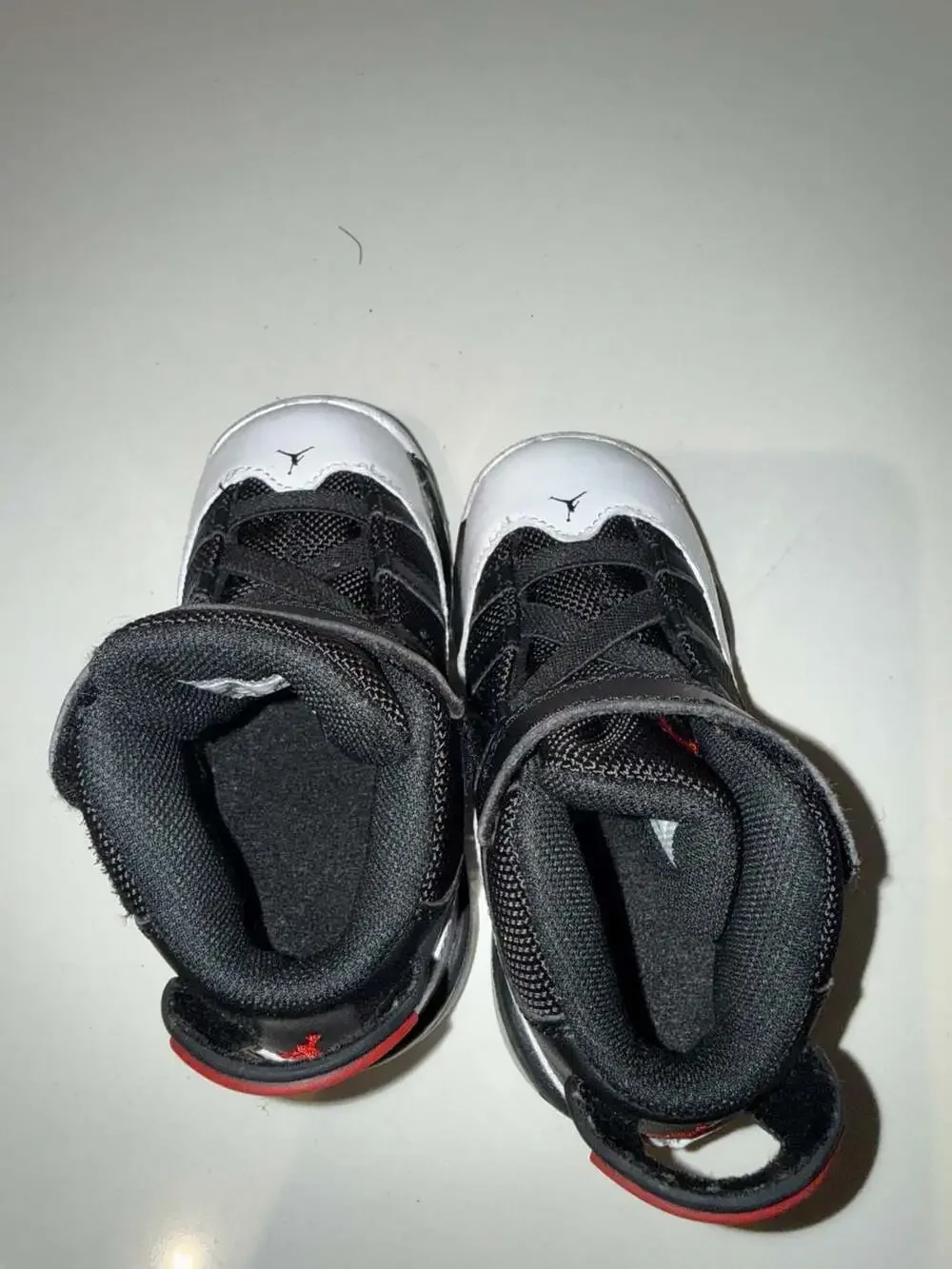 Jordan 6 Rings Toddler Shoes Size 7C Black White Red